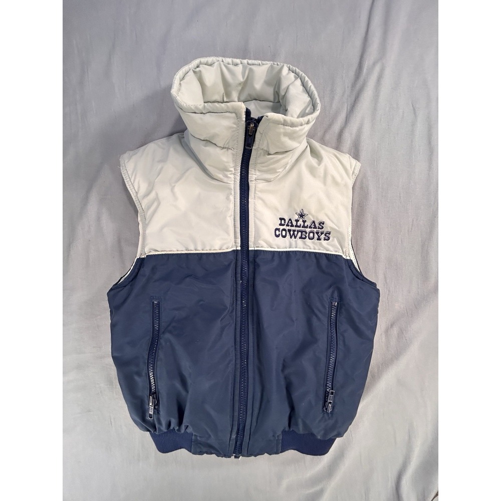 Vintage Starter Dallas Cowboys Puffer Vest Kids Small‎ With Flaws NFL 90's